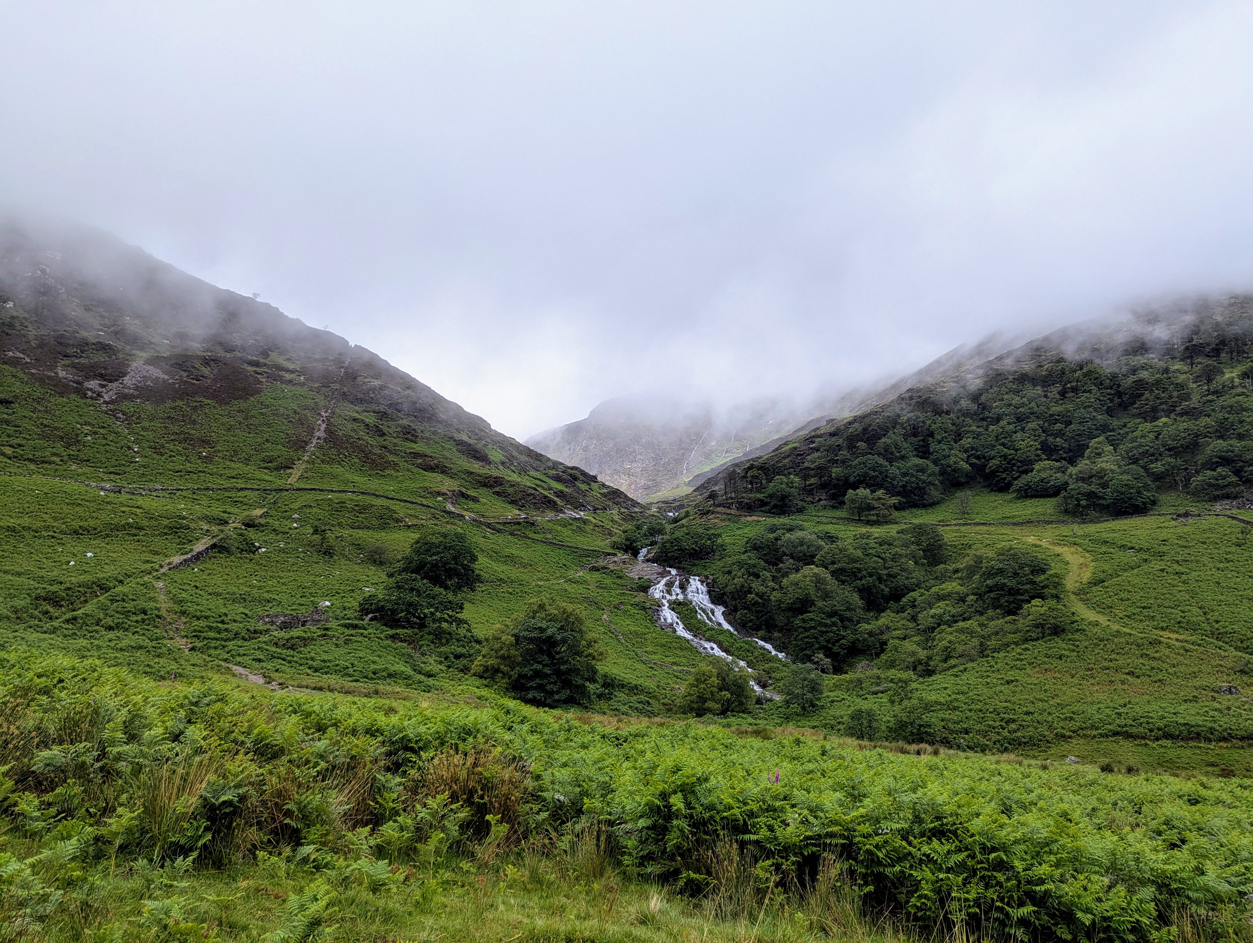 Snowdon summit in fog